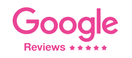 A bright pink logo consisting of the word "Google" in a stylized, bold lowercase font.